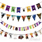 PintreeLand Pack de 4 Double Face Banderoles/Bannière Halloween Décoration de Fête Halloween Guirlande Bannière Halloween - B07H1G9NMR
